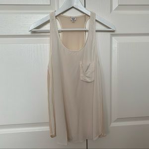100% silk wilfred aritzia cream blouse